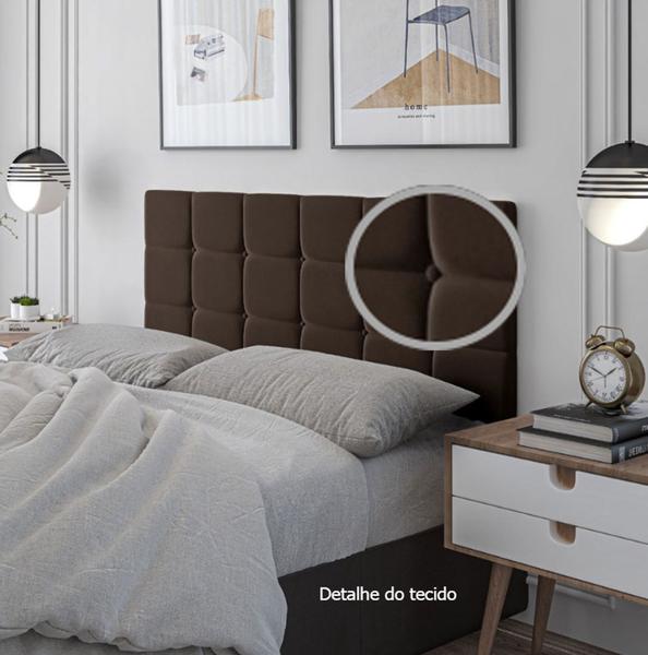 Imagem de Cabeceira de Cama Estofada Cama de Casal Bia Requinte Luxo Wood Calipha Intense Classic 1,40 Cores