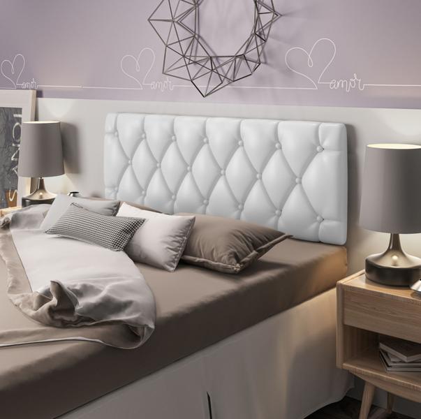 Imagem de Cabeceira de cama para box Casal estofada 90 cm x 55 cm Paris Capitone