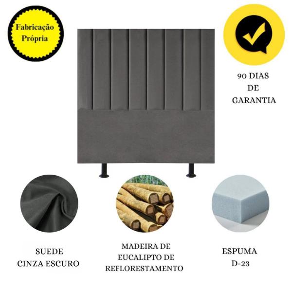 Imagem de Cabeceira de Cama Solteiro Box 100 cm Karla Suede