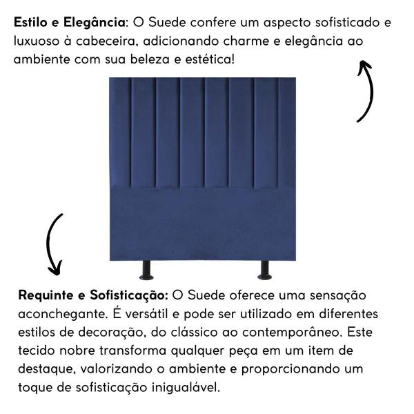 Imagem de Cabeceira de Cama Solteiro Box 100 cm Taís Suede