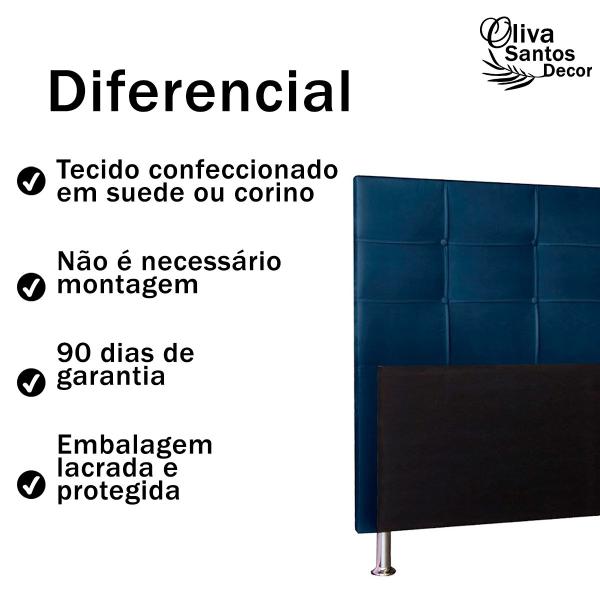 Imagem de Cabeceira de Casal Cama Box 140cm Estofada Quarto Roma