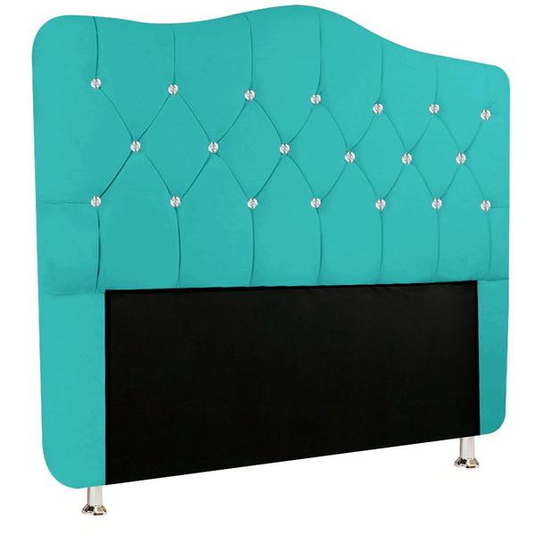 Imagem de Cabeceira de Casal Para Cama Box King Size Capitone Estofada com Strass Atena 1.95 Cm Nanda Decor