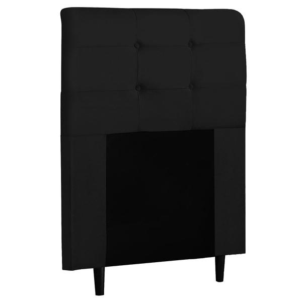 Imagem de Cabeceira de Solteiro 90cm Luna I02 Suede Preto - Mpozenato