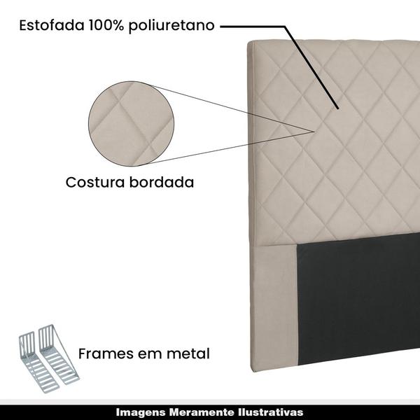 Imagem de Cabeceira Decorativa 1,40M Baelon Suede Bege G63 - Gran Belo