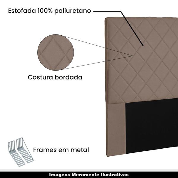 Imagem de Cabeceira Decorativa 1,40M Baelon Suede Caramelo G63 - Gran Belo