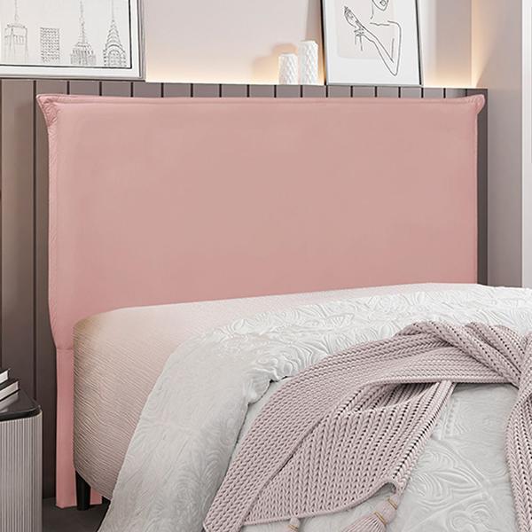 Imagem de Cabeceira Decorativa Casal 1,40M Trento Veludo Rosa G63 - Gran Belo