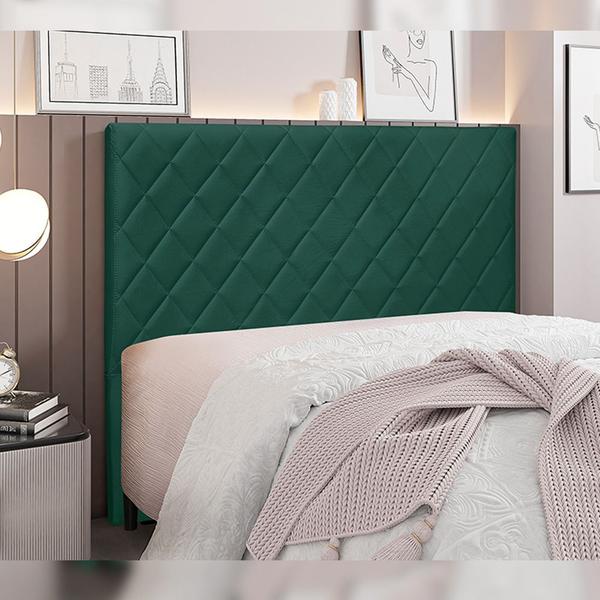 Imagem de Cabeceira Decorativa King Size 1,95M Baelon Veludo Verde Floresta G63 - Gran Belo