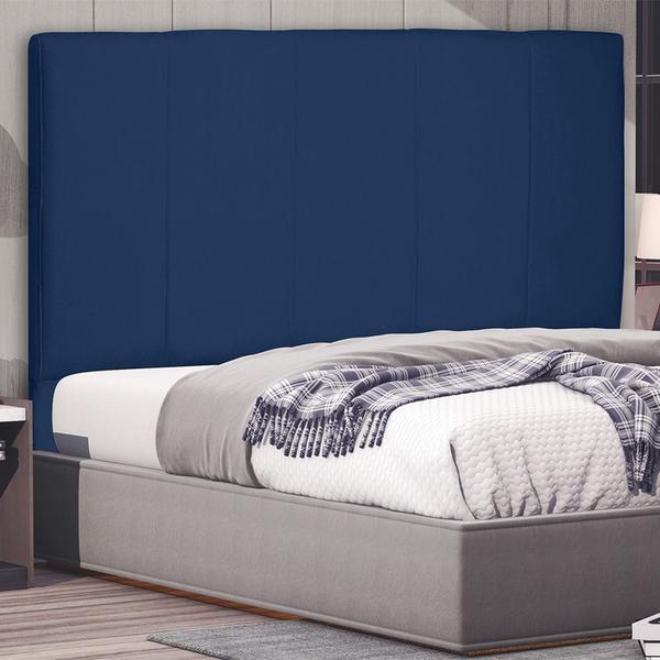 Imagem de Cabeceira Decorativa King Size 1,95M Erza Suede Azul Marinho G63 - Gran Belo