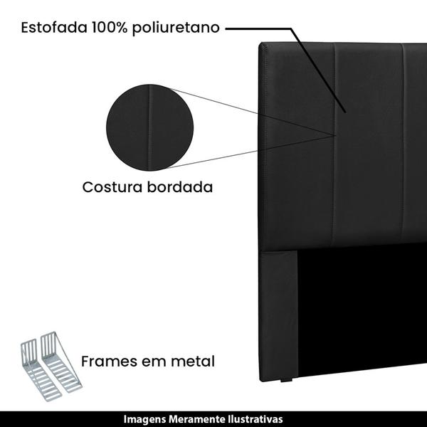 Imagem de Cabeceira Decorativa King Size 1,95M Erza Veludo Preto G63 - Gran Belo