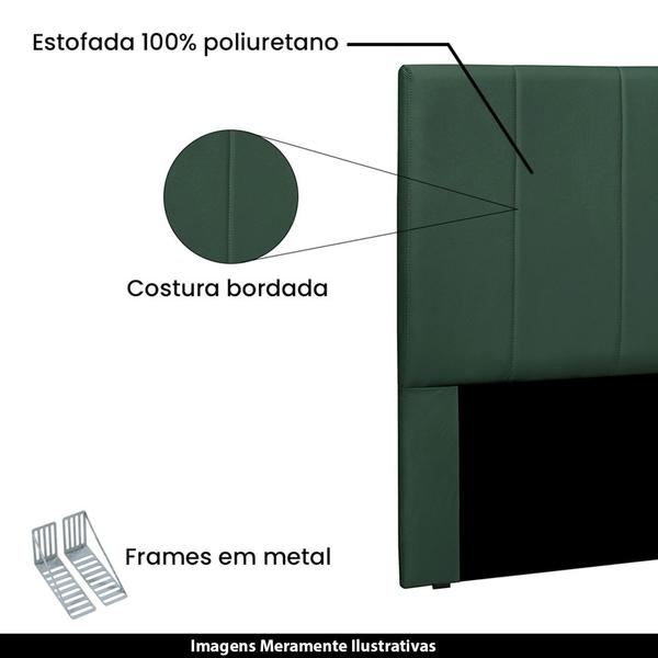 Imagem de Cabeceira Decorativa King Size 1,95M Erza Veludo Verde Floresta G63 - Gran Belo