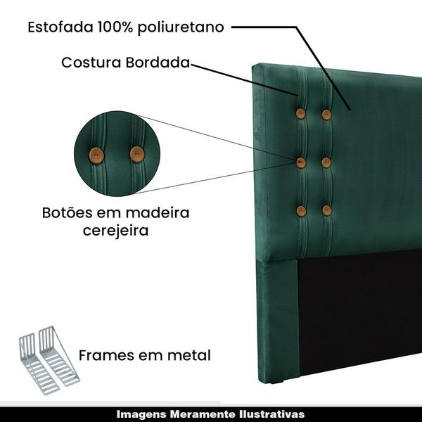 Imagem de Cabeceira Decorativa King Size 1,95M Kors Veludo Verde Floresta G63 - Gran Belo