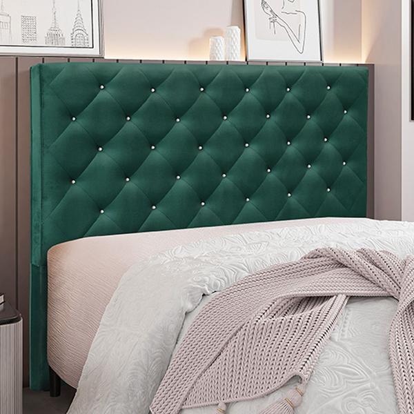 Imagem de Cabeceira Decorativa King Size 1,95M Tàzio Veludo Verde Floresta G63 - Gran Belo