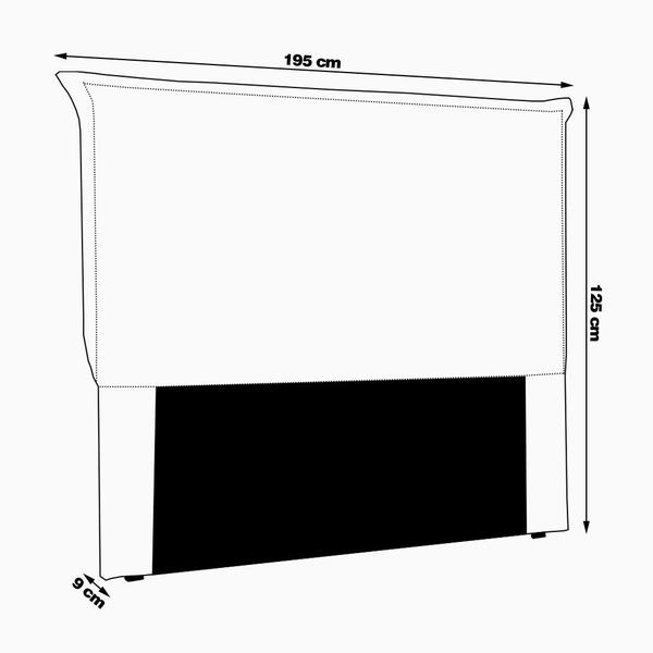 Imagem de Cabeceira Decorativa King Size 1,95M Trento Linho Natural G63 - Gran Belo