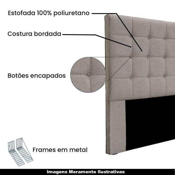 Imagem de Cabeceira Decorativa King Size 1,95M Tropea Linho Areia G63 - Gran Belo