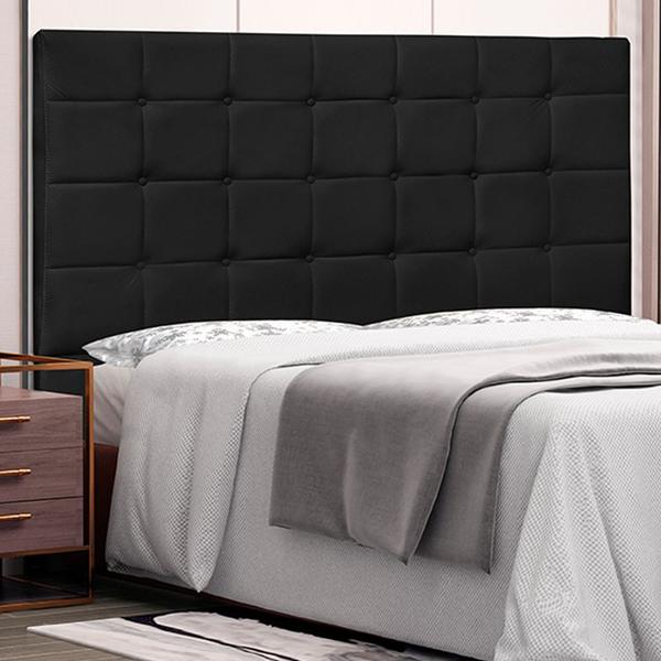 Imagem de Cabeceira Decorativa King Size 1,95M Tropea PU Preto G63 - Gran Belo