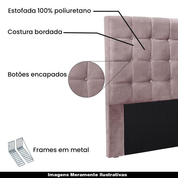 Imagem de Cabeceira Decorativa King Size 1,95M Tropea Veludo Lilás G63 - Gran Belo