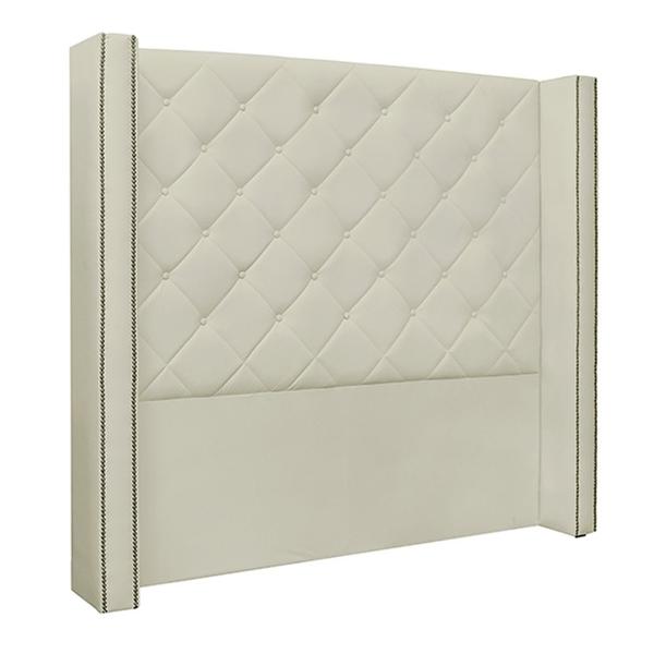 Imagem de Cabeceira Decorativa King Size 2,19M Loewe PU Marfim G63 - Gran Belo