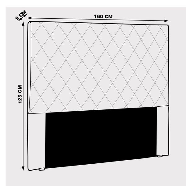 Imagem de Cabeceira Decorativa Queen Size 1,60M Baelon Pu Branco G63 - Gran Belo