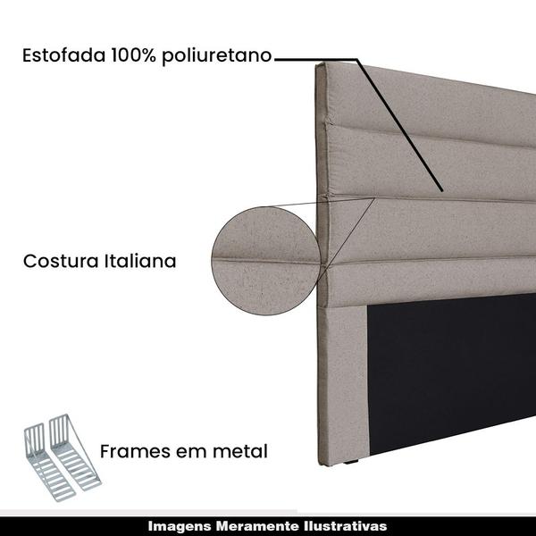 Imagem de Cabeceira Decorativa Queen Size 1,60M Guess Linho Areia G63 - Gran Belo