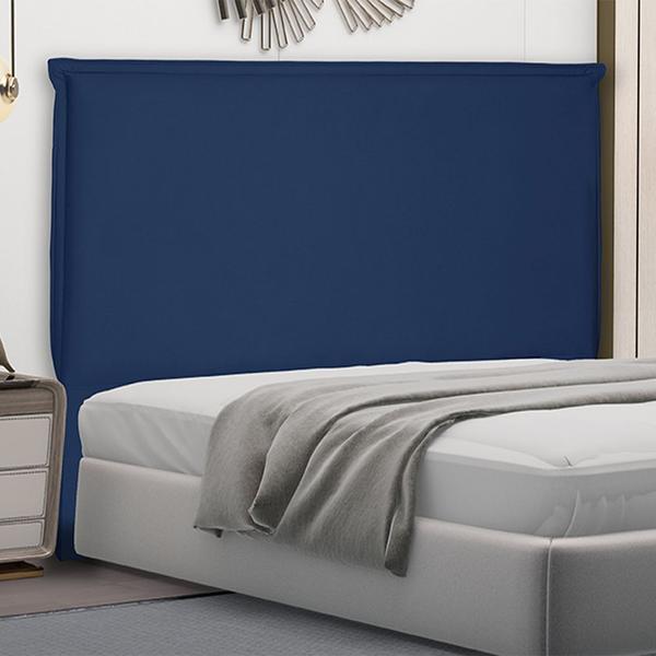 Imagem de Cabeceira Decorativa Queen Size 1,60M Trento Suede Azul Marinho G63 - Gran Belo