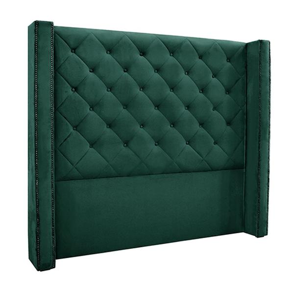 Imagem de Cabeceira Decorativa Queen Size 1,84M Loewe Veludo Verde Floresta G63 - Gran Belo