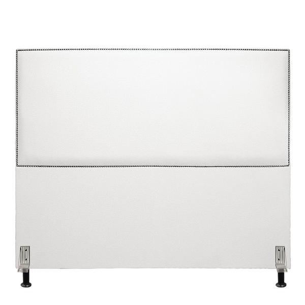 Imagem de Cabeceira Denver para Cama Box Casal 140 cm Bouclé Off White Pés Tabaco - D'Rossi