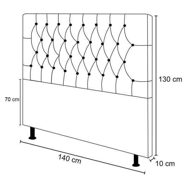 Imagem de Cabeceira Diamante Para Cama Box Casal 140 cm Linho - D'Rossi