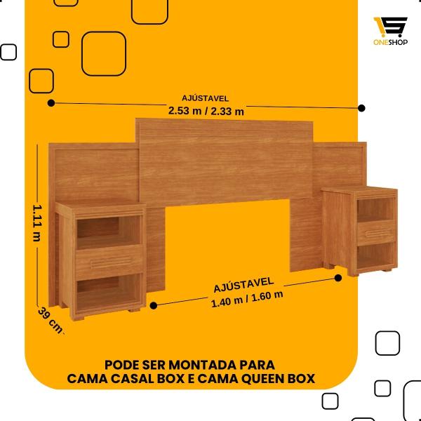 Imagem de Cabeceira Dinamarca Para Cama Casal, Queen Box - Com Criados