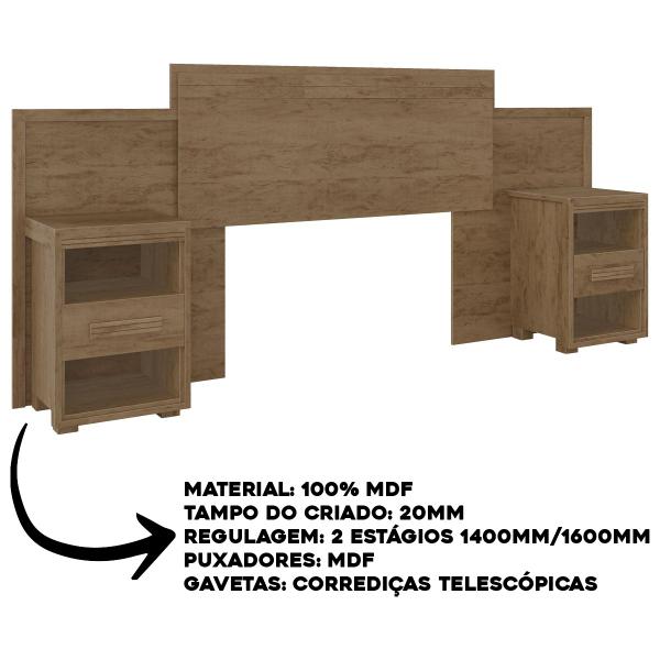 Imagem de Cabeceira Dinamarca Para Cama Casal, Queen Box - Com Nichos