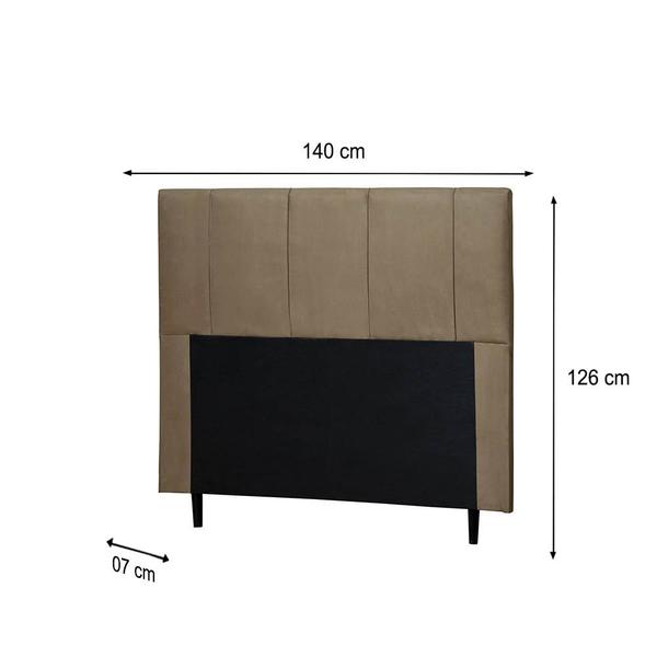 Imagem de Cabeceira Donna Para Cama Box Casal 140 cm Suede Bege -  D'Rossi