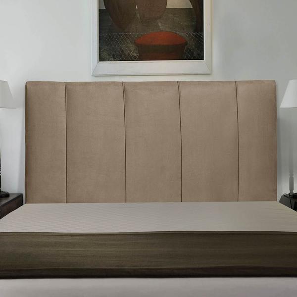 Imagem de Cabeceira Donna Para Cama Box Casal 140 cm Suede Bege -  D'Rossi