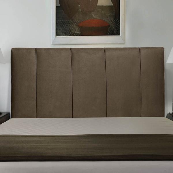 Imagem de Cabeceira Donna Para Cama Box King 193 cm Suede Marrom -  D'Rossi