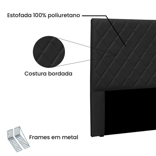 Imagem de Cabeceira Dubai Para Cama Box Casal 140 cm material sintético - D'Rossi