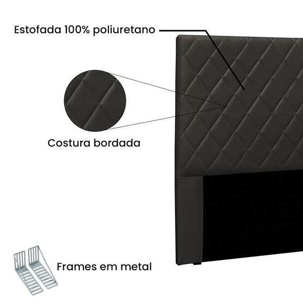 Imagem de Cabeceira Dubai Para Cama Box Queen 160 cm material sintético - D'Rossi