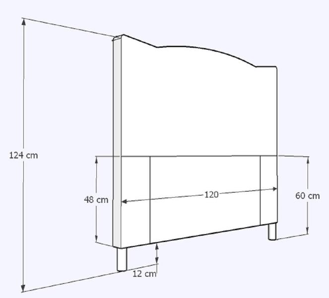 Imagem de Cabeceira Dunas Solteirão Viúva 120cm com Strass Suede