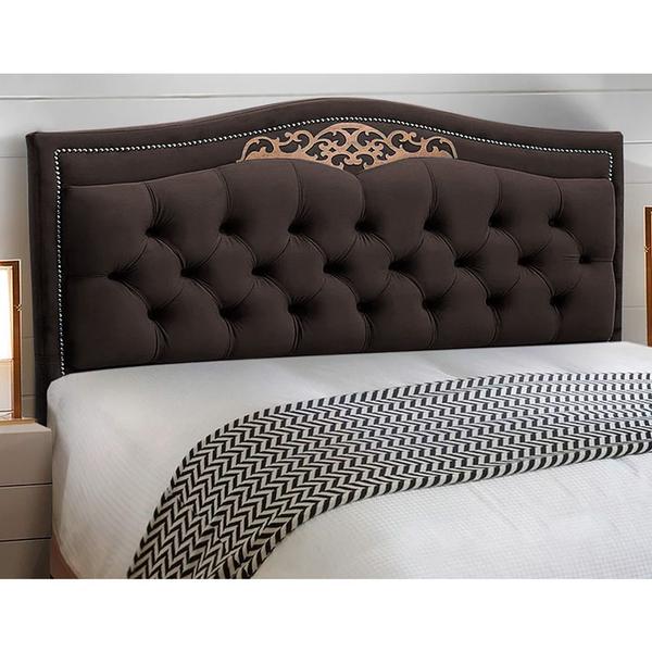 Imagem de Cabeceira e Calçadeira Baú Cama Box Casal King Size Belize 195cm Suede Chocolate - Abmaza