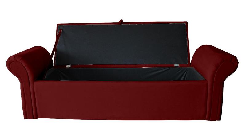 Imagem de Cabeceira E Recamier Baú Agnes Para Cama Box Casal Padrão 1.38 - Suede - Sv Decor