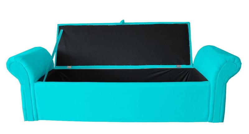 Imagem de Cabeceira E Recamier Baú Agnes Para Cama Box Casal Padrão 1.38 - Suede - Sv Decor