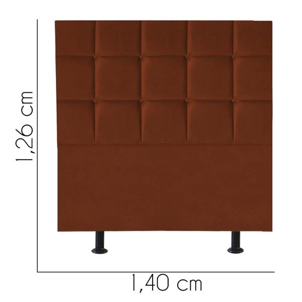 Imagem de Cabeceira Espanha Cama Box Casal 140 cm Suede Terra Cota