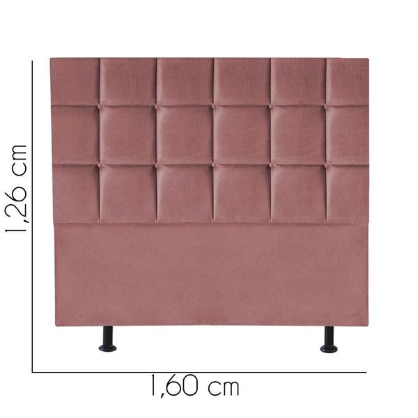 Imagem de Cabeceira Espanha Cama Box Casal 160 cm Suede Rose