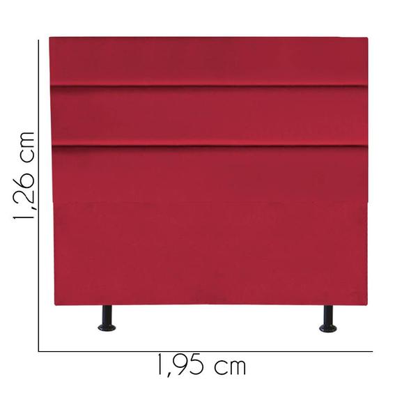 Imagem de Cabeceira Estofada Argentina 195cm King Size Para Cama Box Quarto material sintético Vermelho - Gat Magazine