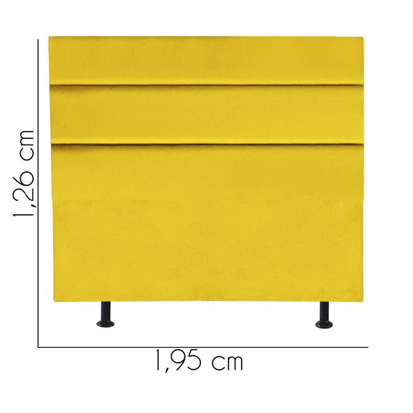 Imagem de Cabeceira Estofada Argentina 195cm King Size Para Cama Box Quarto Suede Amarelo - Gat Magazine