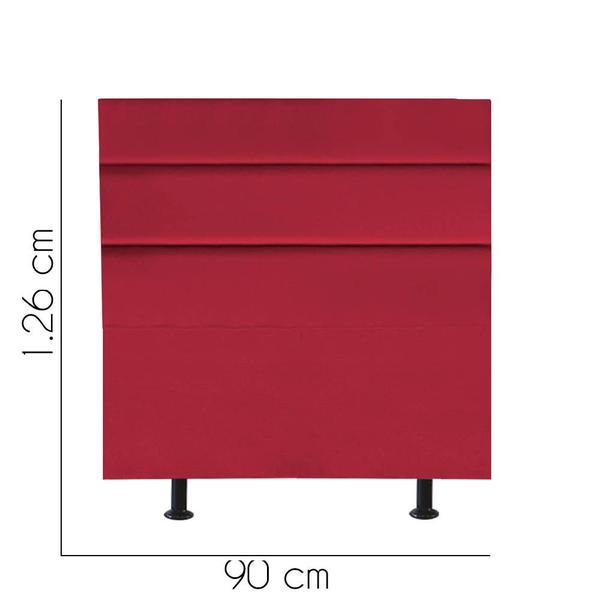 Imagem de Cabeceira Estofada Argentina 90cm Solteiro Para Cama Box Quarto material sintético Vermelho - Gat Magazine