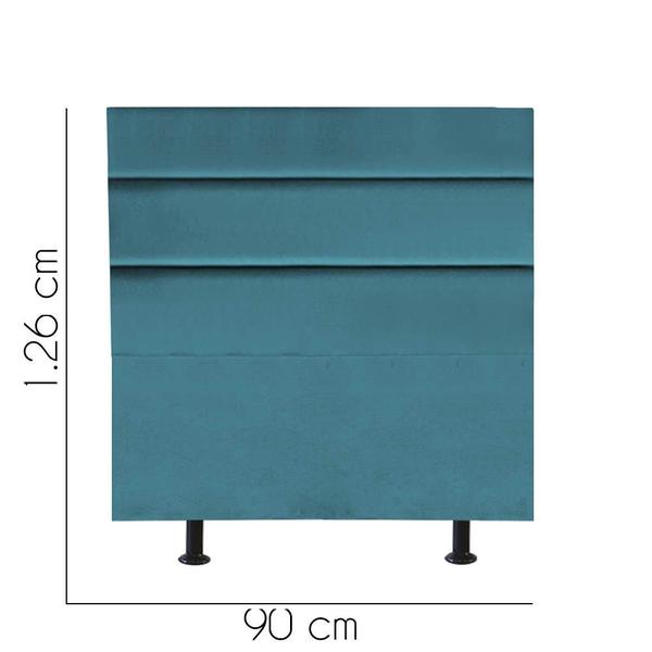 Imagem de Cabeceira Estofada Argentina 90cm Solteiro Para Cama Box Quarto Suede Azul Turquesa - Gat Magazine