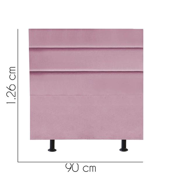 Imagem de Cabeceira Estofada Argentina 90cm Solteiro Para Cama Box Quarto Suede Rosa Bebê - Gat Magazine