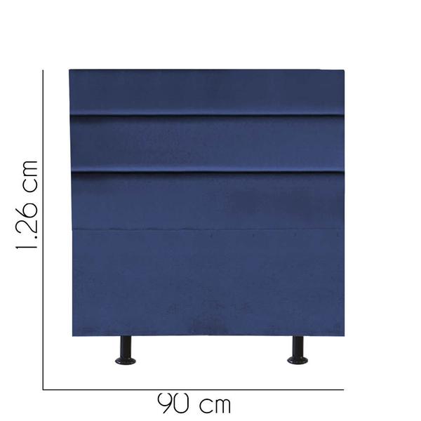 Imagem de Cabeceira Estofada Argentina 90CM Solteiro Suede Azul Marinho - D A DECOR