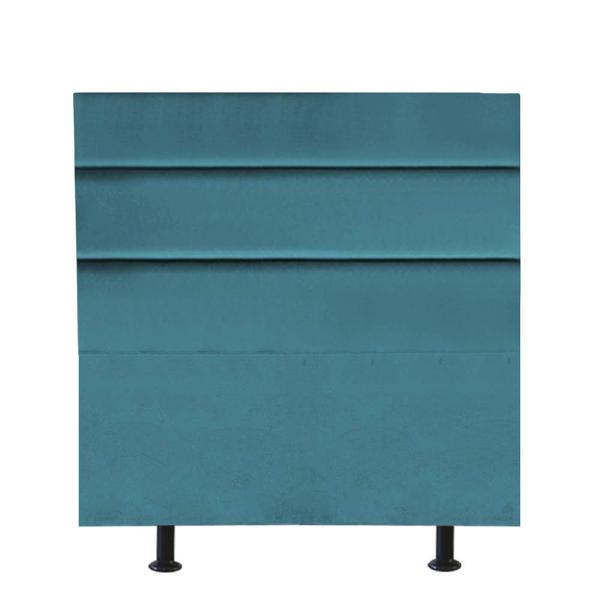 Imagem de Cabeceira Estofada Argentina 90CM Solteiro Suede Azul Turquesa - D A DECOR