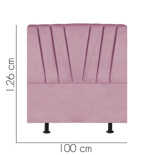 Imagem de Cabeceira Estofada Bélgica 100CM Solteiro material sintético Rosa - D A DECOR