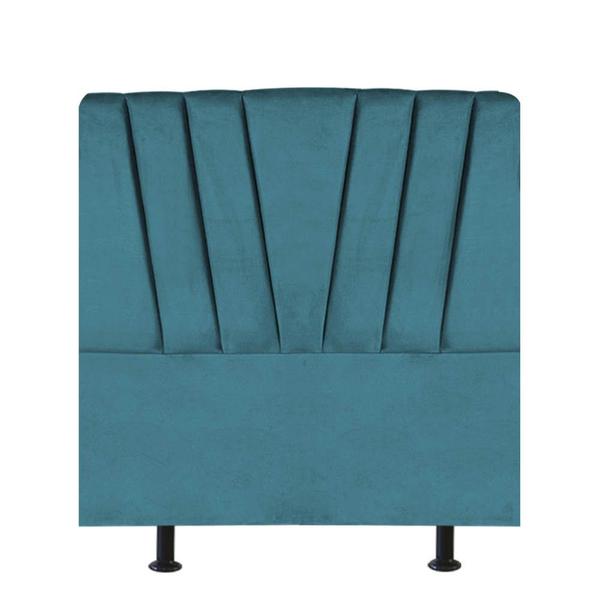 Imagem de Cabeceira Estofada Bélgica 100cm Solteiro Para Cama Box Quarto Suede Azul Turquesa - Gat Magazine