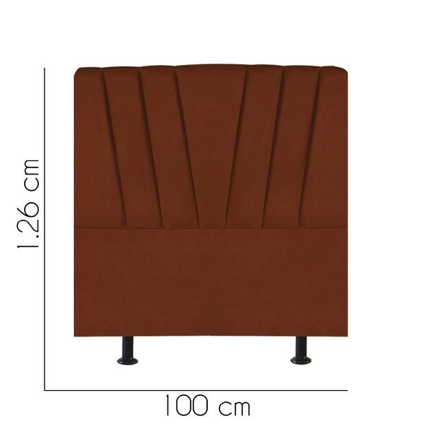 Imagem de Cabeceira Estofada Bélgica 100cm Solteiro Para Cama Box Quarto Suede Terracota Telha - Gat Magazine